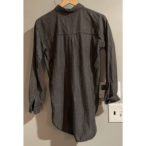 Eileen Fisher Top Tencel Organic Cotton Denim Collared‎ Pullover Womens XXS - Picture 2 of 7